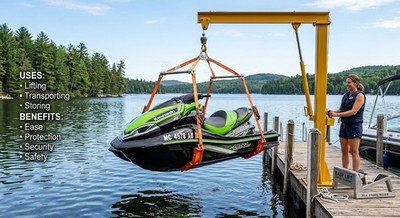 Watercraft Lift Sling 2800lbs Capacity 43'' Never Break Jet Ski Lift Sling | Ste