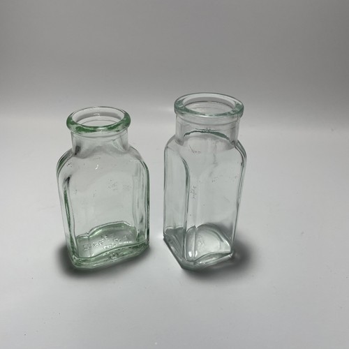 Set 2 antiche bottiglie di medicina acqua in sughero farmacia vintage - Foto 3 di 5