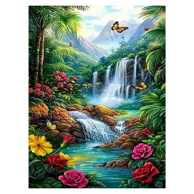 Landscape Diamond Painting Kits for Adults, Easy DIY 5D Round Full Drill Diiamo 