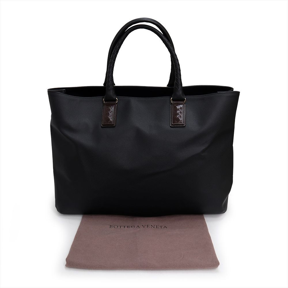 BOTTEGA VENETA 222499 Intrecciato Marco Polo PVC & Leather, Black Tote thumbnail 2