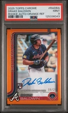2025 Topps Chrome Drake Baldwin #RADBA RC Auto /25 True Orange PSA 9 MINT ROY?
