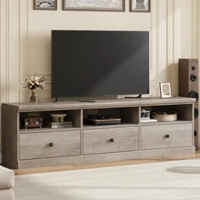 70in TV Stand for TVs up to 80", Mid Century Modern Entertainment Center with...