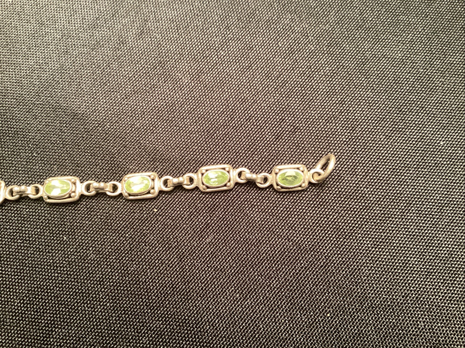 Sterling Silver & Peridot Rectangular Link Tennis… - image 4