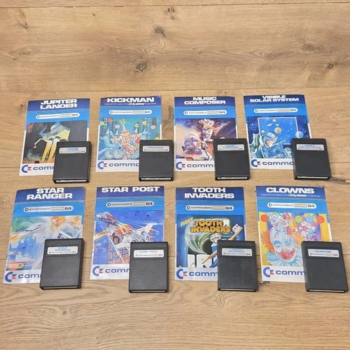 Commodore 64 Game Lot Star Post Star Ranger Clowns Kickman & More w/ Manuals