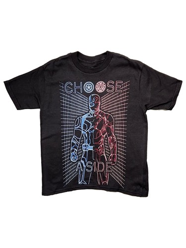 Marvel Boys Black Short Sleeve Civil War "Choose" Avengers Tee Shirt T-shirt 6/7 - 第 1/1 張圖片