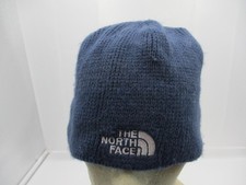 The North Face Hat Beanie Fitted Mens One Size Navy Fleece Lined Knit Winter