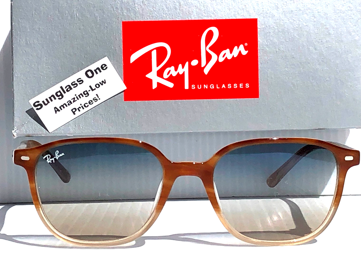 NEW Ray Ban LEONARD Lit Brown Havana GRADIENT Blue Brown Sunglass
