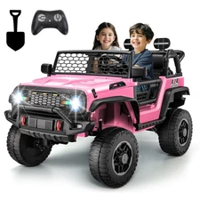 Kids Ride on Cars w/ Remote Control, 4WD/2WD Switchable 3 Speeds Ride on Toys