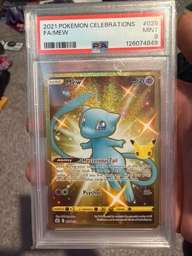 PSA 9 Mew (Secret) 025/025 Celebrations Holo shiny mew gold mew beautiful card