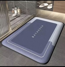 Blue Memory Foam Anti-Slip Bath Mat 60x40cm Rectangle for Bathroom