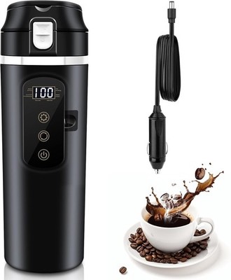 Electric Car Kettle 12V/24V Portable Mini Water Boiler Heated Travel Mug For Tea