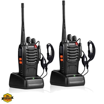 2 Pack Set Long Range Walkie Talkie 50 Mile Two Way Radio Charge Waterproof Best