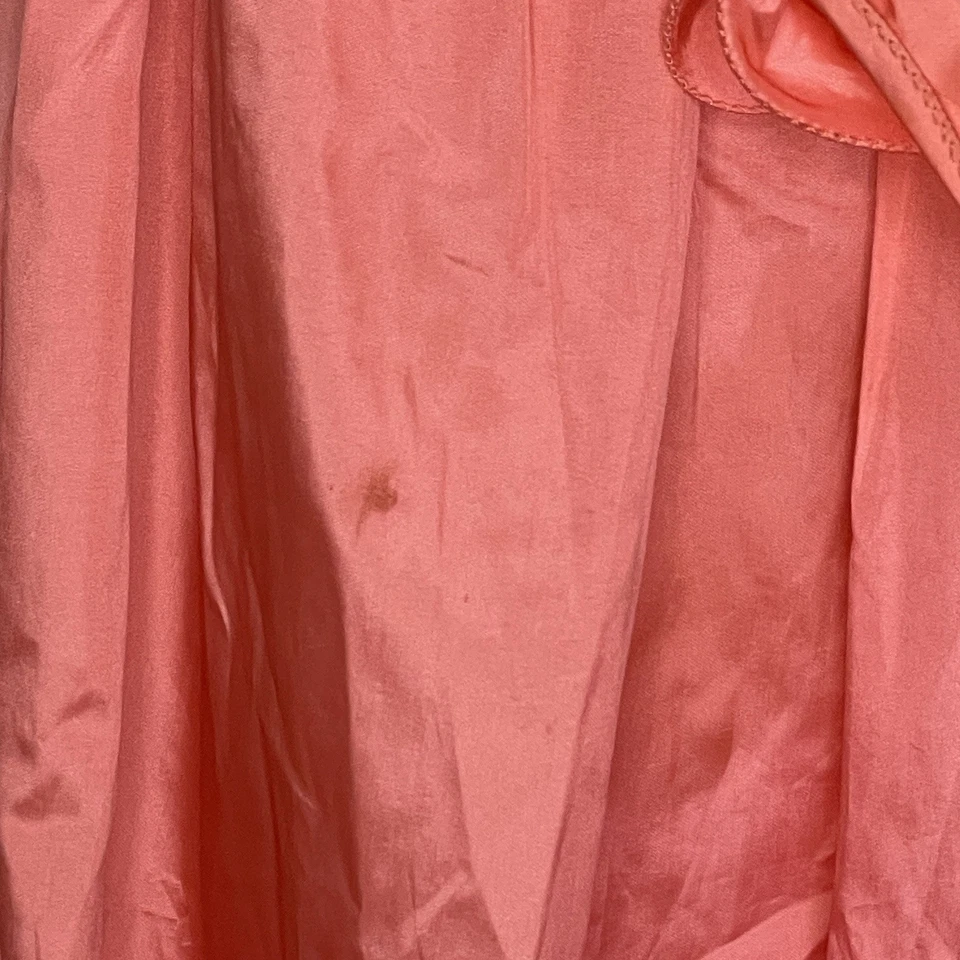 VTG 80s Prom Dress Satin Zum Zum Vintage 9/10 Modern 4/6 Peach Pink Orange - Image 4 of 4