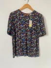 Boden Blouse Size 16 Floral Short Sleeve Top