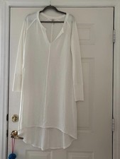 Womens We the Free white long tunic shirt sz M preloved 222