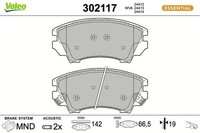 Valeo 302117 Bremsbelagsatz, Scheibenbremse FüR Chevrolet Opel Saab Vauxhall
