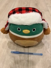 Squishmallows Avery the Mallard Duck Plush Buffalo Plaid Hat Toy