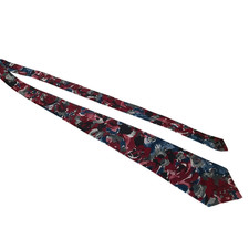 Vintage Tie Retro Towncraft Red Abstract Blue Made in USA 1990 Polyester