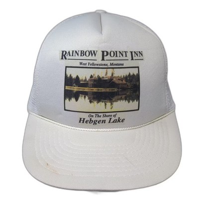 Mohr's Rainbow Point Inn West Yellowstone Montana 5 Panel White Snapback OS Hat