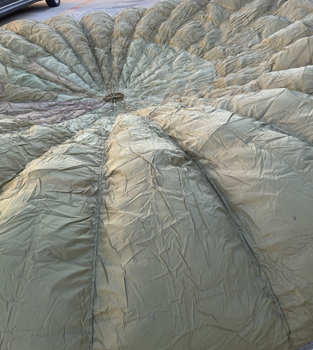 French Military 28' FT Parachute, canopy, Shoot multi color (OD.Tan. Khaki mix)