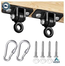 Heavy Duty Swing Hangers 2400 lb Capacity Iron Casting Black Set of 2 with Snap