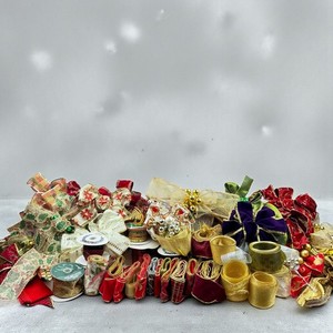 Huge Wired Bow & Ribbon Lot Wreath Making Craft Supplies Holiday