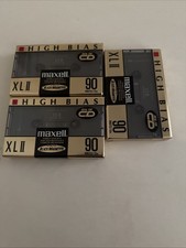 Lot of 3 Sealed Maxell XLII 90 Type II Blank Cassette Tapes Made in Japan
