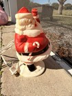 Christmas Blowmold 1950s Glowing Jovial HY-G SANTA Lighted Hard Plastic Decor — photo 9