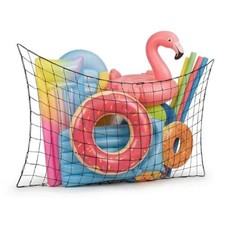 Pool Float Storage Net, Extra Large Pool Toy Organizer with Hooks and Ties