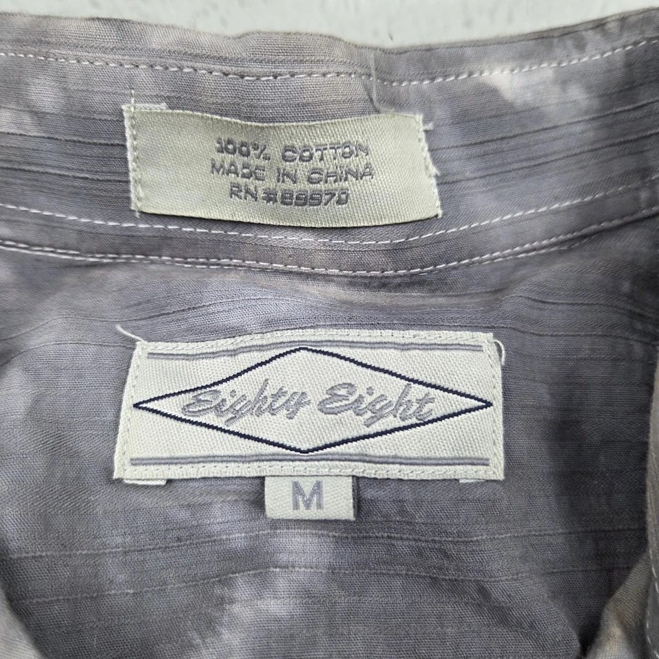 Eighty Eight Button Up Shirt Medium Black Double Sided Grunge Goth Skater Y2K - Image 2 of 4