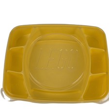 LEGO DOTS Storage Tray Organizer Yellow 8 Compartments Clear Lid Plastic