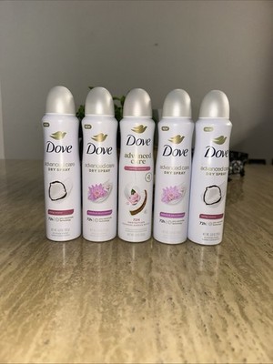 Dove Advanced Care Dry Spray Deodorant 5 Pack 3.8 Oz Mixed Scents Women