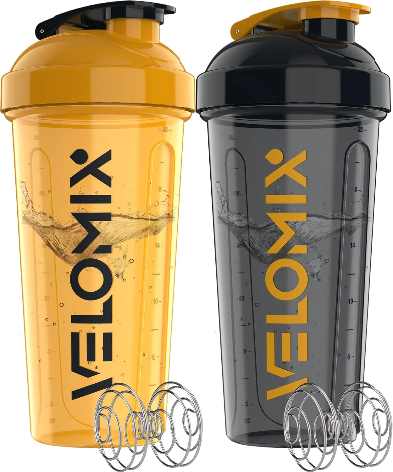 2 Pack 28oz Protein Shaker Bottles Wire Whisk Leakproof Golden Stone