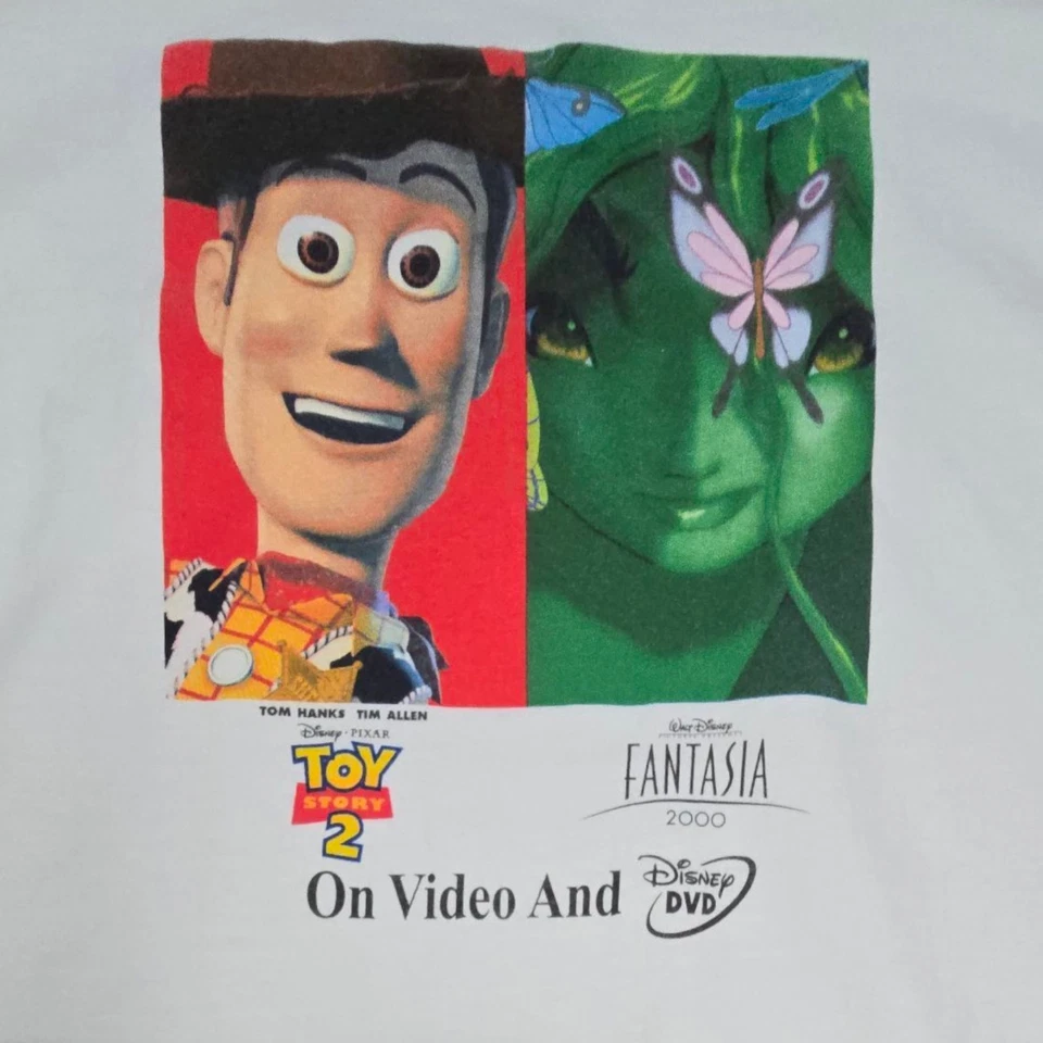 Camisa De Colección Y2k Disney Toy Story 2 Y Fantasia 2000 Película Promocional Grande Foto 3 de 4