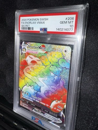 Pokémon Snorlax VMAX 206/202 Swsh01: Sword & Shield Secret Rare Holo PSA 10 2020