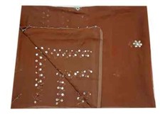 Heavy Brown Vintage Dupatta Georgette Embroidered Long Stole Wrap scarf Hijab