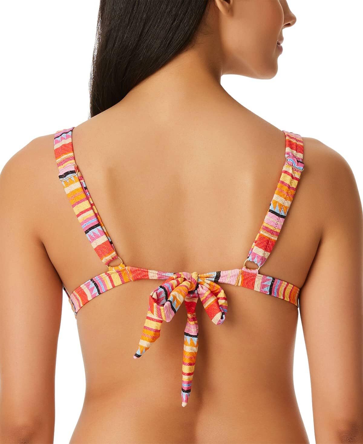 MSRP $58 Jessica Simpson Escape To Pacific Retro Bikini Top Pink Size Medium