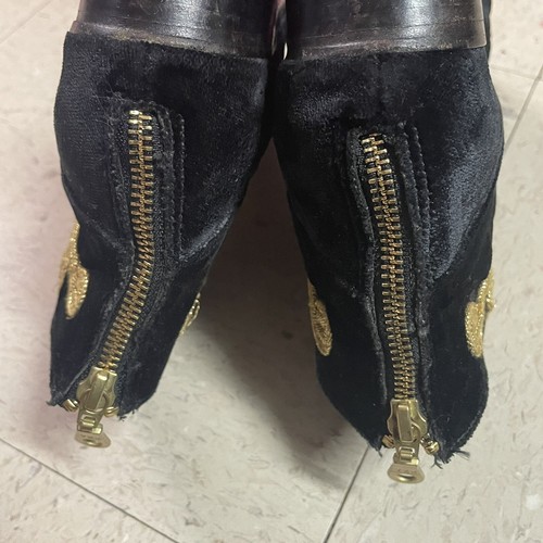 Modern Vice Damen-Booties Größe 36,5 (US 6,5) schwarz/gold Samt MJ-BAND Reißverschluss hinten - Bild 17 von 17