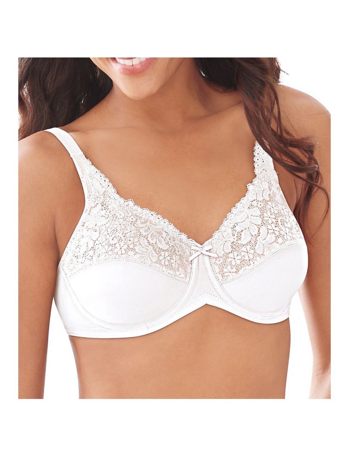 Lilyette 0428 Comfort Lace Minimizer Bra White eBay