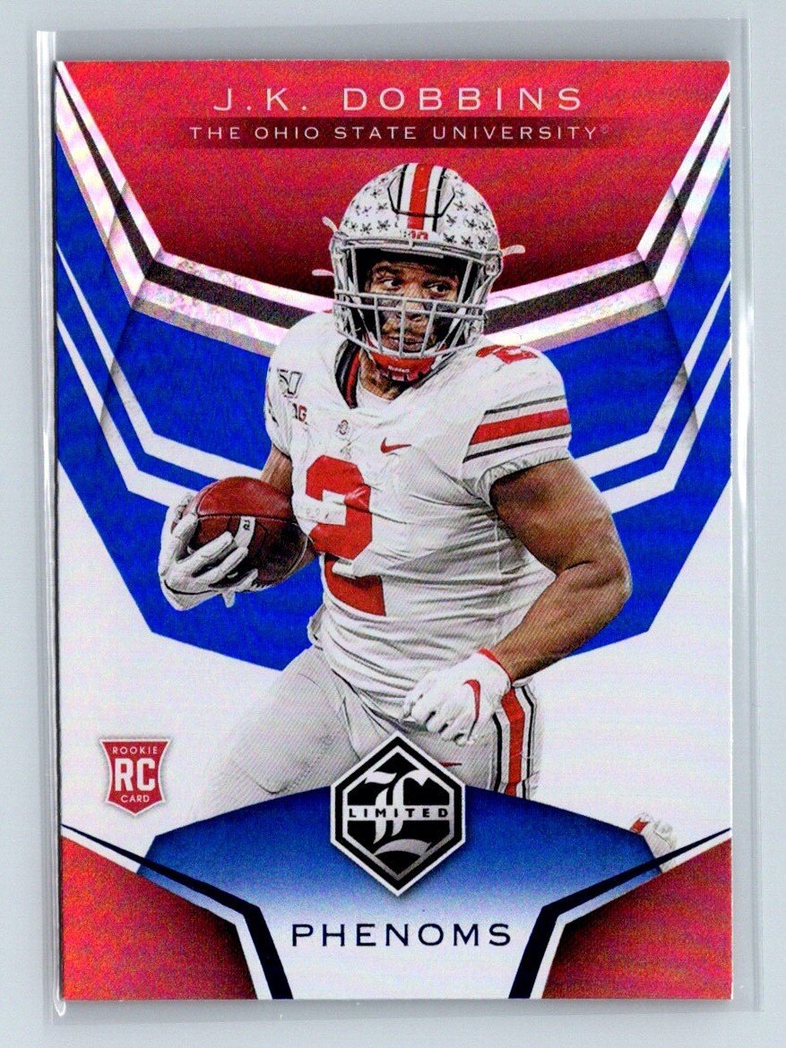 JK Dobbins Panini Chronicles Draft Picks Limited Phenoms #8 Mirror Blue