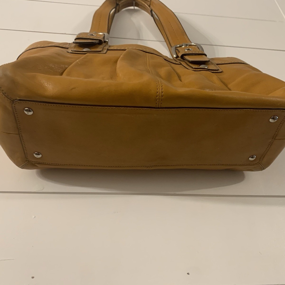COACH Hampton Pleated Full Grain Leather Soho Satchel