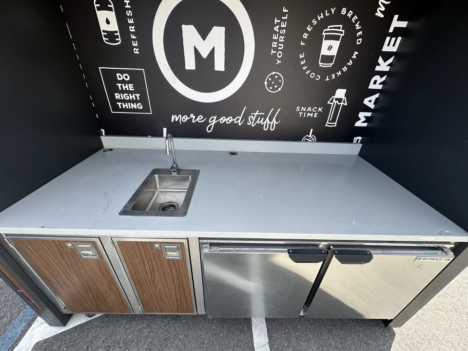 Free Standing Coffee Bar Station W/Fridge, Water Heated and Sink - HIGH QUALITY - Image 2 of 4