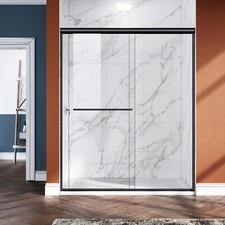 ELEGANT 60" W x 72" H Sliding Shower Door Shower Enclosure 1/4 in.Tempered Glass