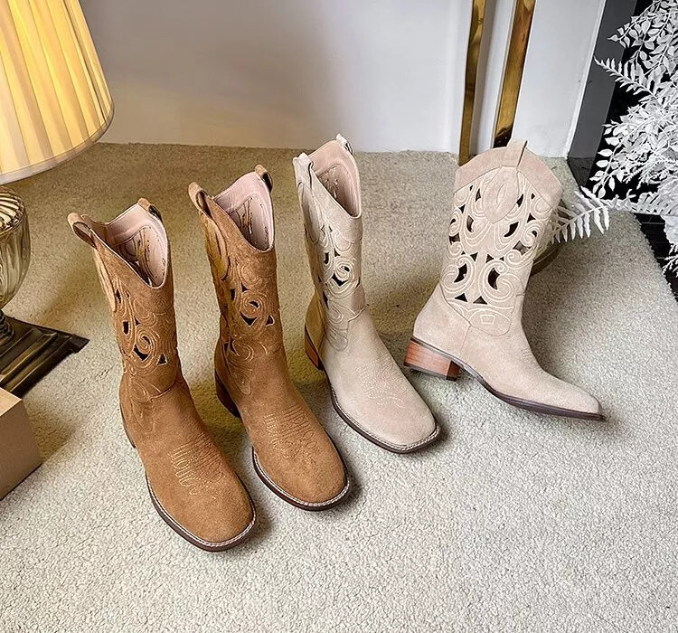 Botas Mujer Camperos Calado Cómodo Tejanos Piel Sintético Elegantes 19670