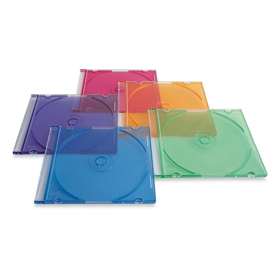 50 x Coloured CD/DVD Slim Cases - Tape Arrays with Thin Spine Durable Case - Image 2 of 2