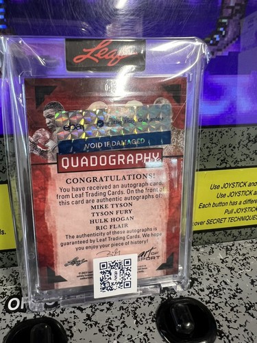 2023 Leaf Quad Mike Tyson - Tyson Fury - Hulk Hogan - Ric Flair Autograph # 4/8 - Picture 10 of 10