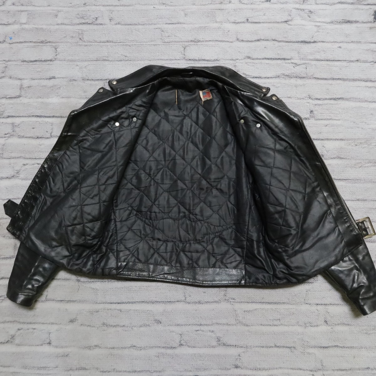 Schott Perfecto Leather Motorcycle Jacket Size 44 Black Made