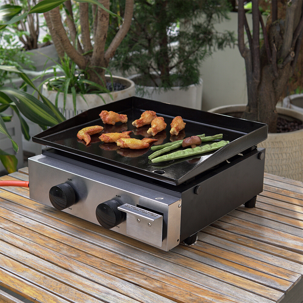 Portable Burner Gas Hot Plate BBQ Grill Griddle Flat Top Plancha