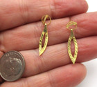 14K Yellow Gold Textured & Diamond-Cut Chain Earrings [E307] — photo 5
