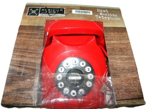 Meridian Point bellissimo telefono rosso stile vintage funzione di ricomposizione e flash nuovo con scatola - Foto 3 di 3